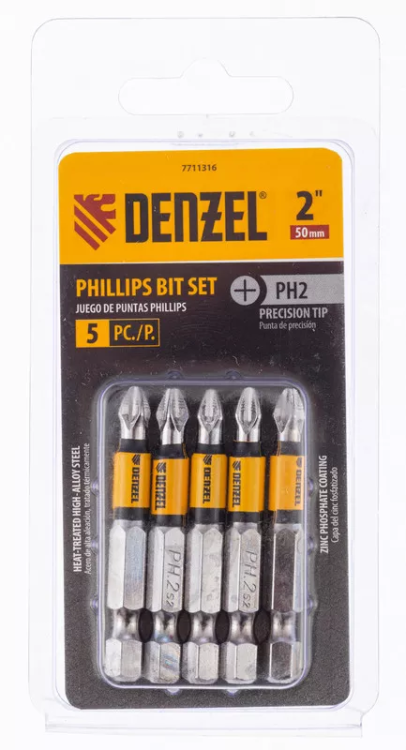 Набор бит, PH2x50, 5 шт. Denzel 7711316 купить в Нижневартовске