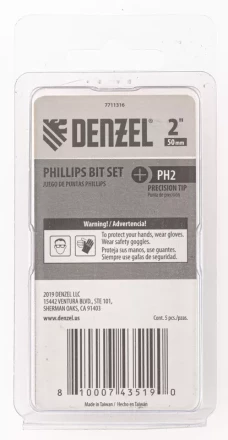 Набор бит, PH2x50, 5 шт. Denzel 7711316 купить в Нижневартовске