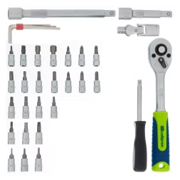 Набор инструментов Сибртех 13399, 1/4", пластиковый кейс 56 предметов