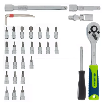 Набор инструментов Сибртех 13399, 1/4", пластиковый кейс 56 предметов купить в Нижневартовске