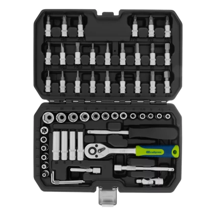 Набор инструментов Сибртех 13399, 1/4", пластиковый кейс 56 предметов купить в Нижневартовске