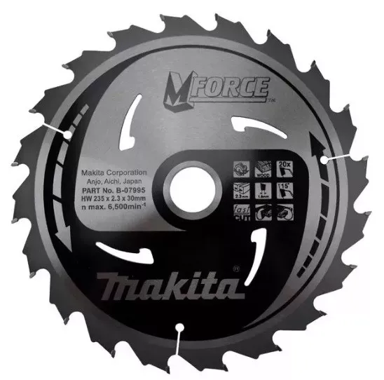 Диск пильный Makita M-Force, х165х20х2,0мм, 24 зуб,для дерева B-31223 купить в Нижневартовске