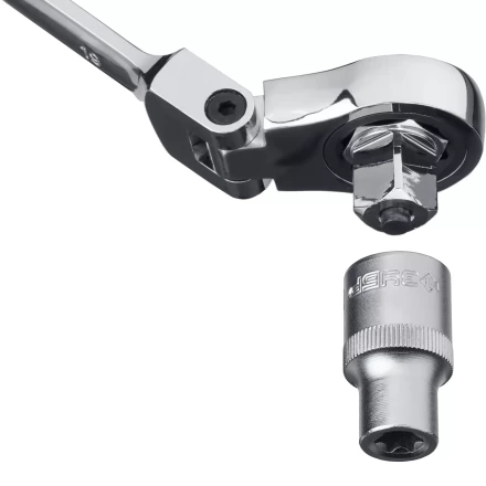 Наборы трещоточных комбинированных ключей шарнирных с адаптерами серия ПРОФЕССИОНАЛ купить в Нижневартовске