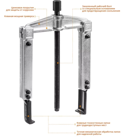 Съемники раздвижные 2-захватные с тонкими захватами серия ПРОФЕССИОНАЛ купить в Нижневартовске