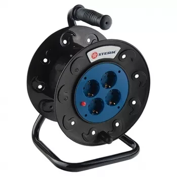 Удлинитель силовой на кабельной катушке, 3*1мм*50м, 4 розетки со шторками, 10A, STERN 95706 купить в Нижневартовске