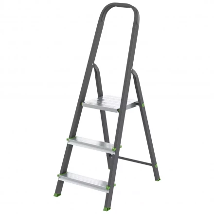 Стремянка 3 ступени стальной Профиль алюминиевые ступени Россия Сибртех 97953 купить в Нижневартовске