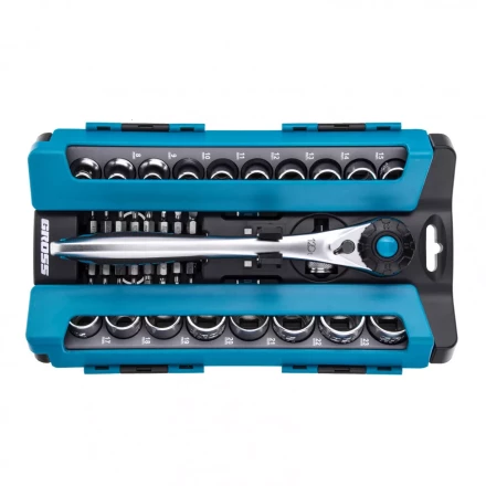 Набор торцевых головок трещотка 120 зубьев 36 предметов 1/2" CrV Gross 14144 купить в Нижневартовске