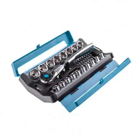 Набор торцевых головок трещотка 120 зубьев 36 предметов 1/2" CrV Gross 14144 купить в Нижневартовске