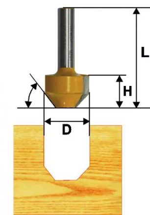 Фреза пазовая фасонная Ф119Х13 мм 45° хвостовик 8 мм 46124 купить в Нижневартовске