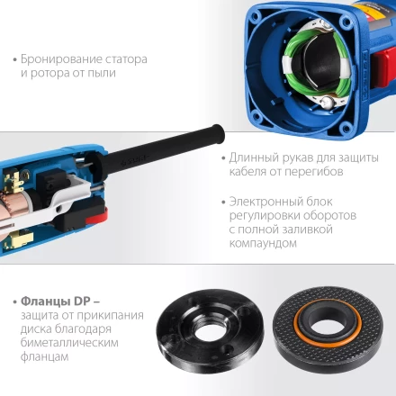 ЗУБР 1100 Вт, d125 мм, УШМ, регулировка оборотов, Профессионал (УШМ-П125-1100 Э) купить в Нижневартовске