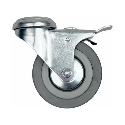 Аппаратное поворотное колесо с тормозом под болт HITCH 120*26 резина серая SChgb55 (SZ084856) купить в Нижневартовске