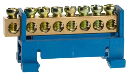 Шина СВЕТОЗАР нулевая на изоляторе типа "Стойка" макс. ток 100А, 5,2мм, 8 полюсов 49806-08 купить в Нижневартовске