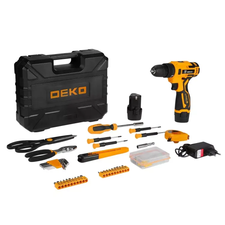 Дрель аккумуляторная DEKO Banger 12V + набор инструмента 93 предмета, 063-4168 купить в Нижневартовске