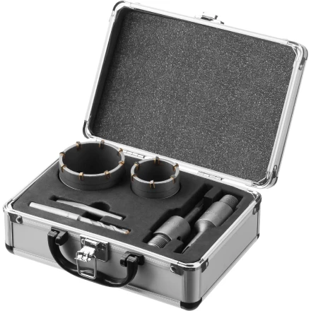 ЗУБР d 50, 68 мм, Alu кейс, набор коронок по бетону с оснасткой, Профессионал (29185-H2-1) купить в Нижневартовске