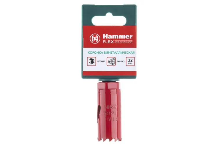 Коронка биметаллическая HAMMER Ф22х38мм 5/8" BiMETALL (224-003) купить в Нижневартовске