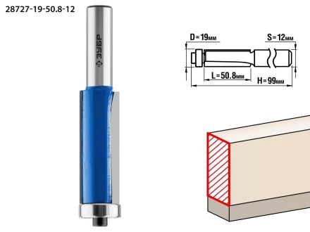 ЗУБР 19 x 50.8 мм, хвостовик 12 мм, фреза кромочная с нижним подшипником, Профессионал (28727-19-50.8-12) купить в Нижневартовске