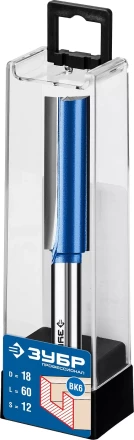 ЗУБР 18 x 60 мм, хвостовик 12 мм, фреза пазовая прямая с нижними подрезателями, Профессионал (28755-18-60) купить в Нижневартовске