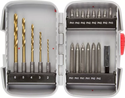 Набор ЗУБР "МАСТЕР": Насадки для шуруповерта и дрели, биты, биты-сверла, адаптер, 20 предметов 26056-H20 купить в Нижневартовске