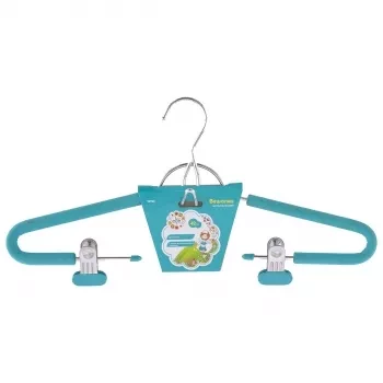 Вешалка для костюма с мягким противоскользящим покрытием 42 см бирюзовая ELFE 92925 купить в Нижневартовске