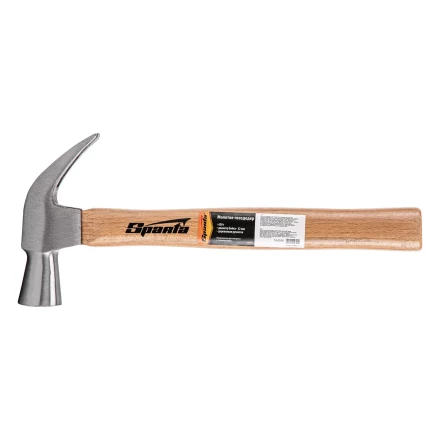 Молоток-гвоздодер, 650 г Sparta, боек 32 мм, деревянная рукоятка, 104235 купить в Нижневартовске