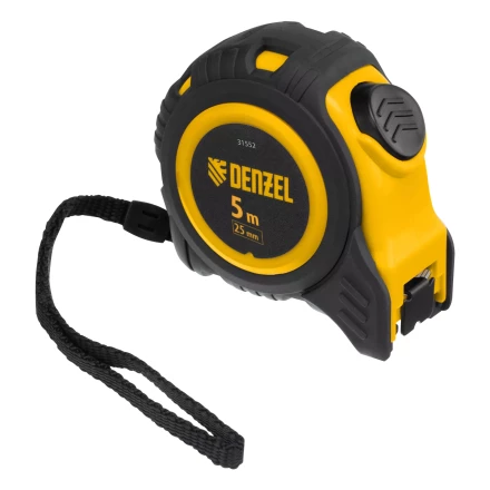 Рулетка Denzel  5м х 25мм, обрезиненный корпус, автоматическая фиксация, 31552 купить в Нижневартовске