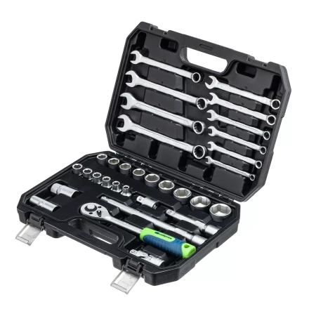 Набор инструментов Сибртех 13393, 1/2", пластиковый кейс, 32 предмета купить в Нижневартовске