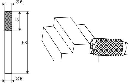 Борфреза Цилиндрическая c режущей кромкой B 6х6 Энкор 21702 купить в Нижневартовске