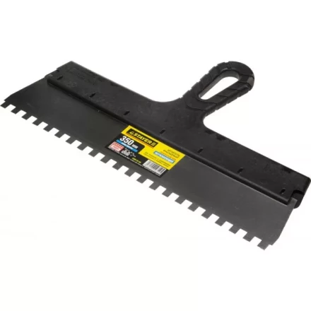Шпатель STAYER "PROFESSIONAL" нержавеющий зубчатый с пластмассовой ручкой, 350мм, зуб 8х8мм 1009-35-08 купить в Нижневартовске