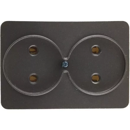 Розетка СВЕТОЗАР "ГАММА" без заземления, двойная, без вставки и рамки, цвет темно-серый металлик, 16А/~250В SV-54102-DM купить в Нижневартовске