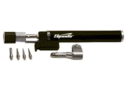 Горелка газовая тип "Карандаш" c пьезоподжигом + 4 насадки для пайки 200 мм SPARTA 914325 купить в Нижневартовске