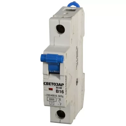 Выключатель автоматический СВЕТОЗАР 1-полюсный, 32 A, "B", откл. сп. 6 кА, 230 / 400 В SV-49051-32-B купить в Нижневартовске