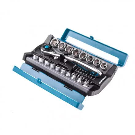 Набор торцевых головок трещотка 120 зубьев 36 предметов 1/2" 3/8” CrV Gross 14145 купить в Нижневартовске