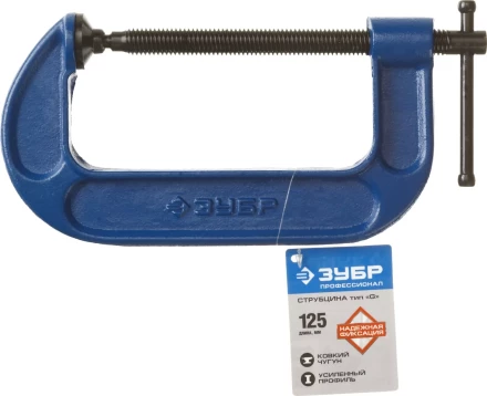 Струбцина  ЗУБР "ПРОФЕССИОНАЛ" тип "G", корпус - ковкий чугун, 125мм 32245-125_z01 купить в Нижневартовске