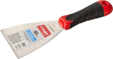 Шпатель ЗУБР "МАСТЕР", профилированное нержавеющее полотно, 2к ручка, 80мм 10072-08 купить в Нижневартовске