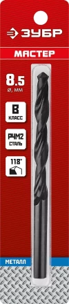 ЗУБР 8.5 х 117 мм, сталь Р4М2, класс В, сверло по металлу (29605-8.5) купить в Нижневартовске