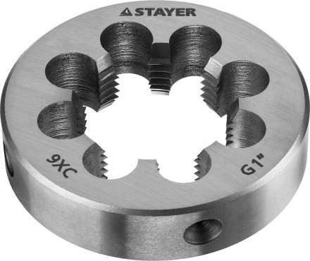 Плашка круглая ручная STAYER &quot;MASTER&quot;, сталь 9ХС, для трубной резьбы G 1`` 28029-1 купить в Нижневартовске