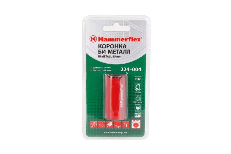 Коронка биметаллическая HAMMER Ф25х38мм 5/8" BiMETALL (224-004) купить в Нижневартовске