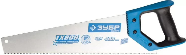 Ножовка по дереву (пила) ЗУБР ЛЕВША-7 400 мм, 7 TPI, универсальный зуб, вдоль и поперек волокон, для средних заготовок, фанеры, ДСП, МДФ,2K рукоятка 15232-40 купить в Нижневартовске