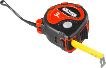 Рулетка MIRAX, 3 стопора, двухкомпонентный пластиковый корпус, 3мх16мм 34013-03-16 купить в Нижневартовске