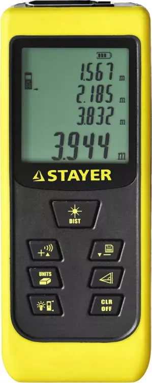 Дальномер STAYER "MASTER" MAX-Control лазерный, 2 точки отсчета, дальность 50м, точность 2мм 34957 купить в Нижневартовске