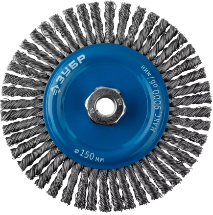 ЗУБР "ПРОФЕССИОНАЛ". Щетка дисковая для УШМ, плетеные пучки стальной проволоки 0,5мм, 150ммхМ14 35192-150_z02 купить в Нижневартовске