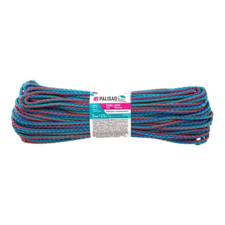 Шнур бельевой полипропиленовый с сердечником, 5 мм L 25 м, цветной, Home Palisad 937145 купить в Нижневартовске