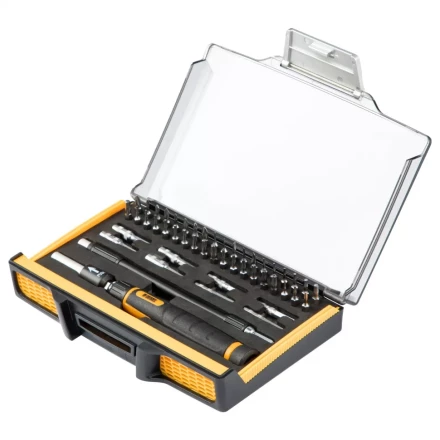 Отвертка с набором бит и торцевых головок для точных работ Denzel 7711599, гибкий привод, 48 шт, CrMo купить в Нижневартовске