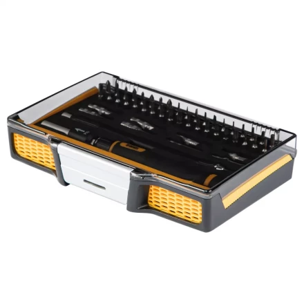 Отвертка с набором бит и торцевых головок для точных работ Denzel 7711599, гибкий привод, 48 шт, CrMo купить в Нижневартовске