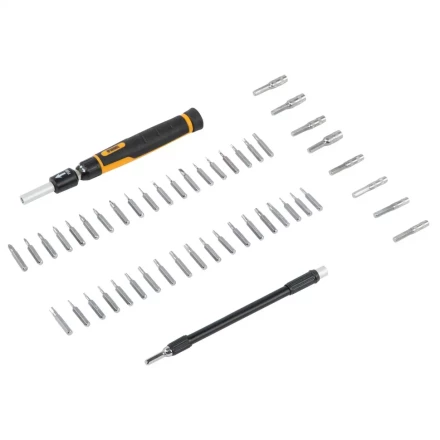 Отвертка с набором бит и торцевых головок для точных работ Denzel 7711599, гибкий привод, 48 шт, CrMo купить в Нижневартовске