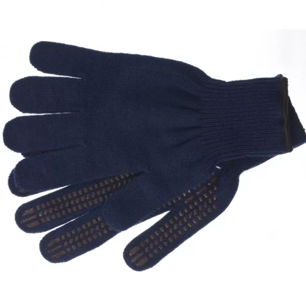 Перчатки трикотажные акрил ПВХгель Протектор синий оверлок Сибртех Россия 68665 купить в Нижневартовске