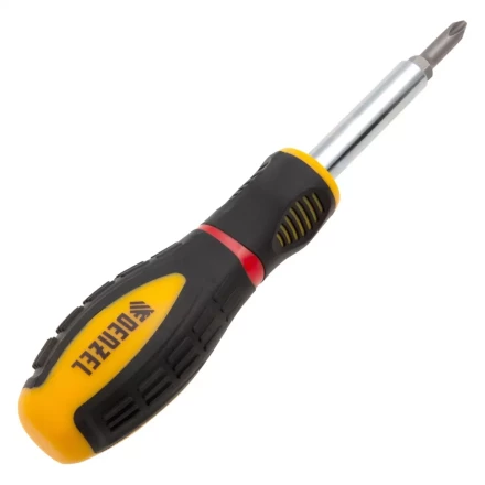 Отвертка комбинированная Denzel, SL3/16"-PH1, SL1/4"-PH2, 3-х компонентная рукоятка, 7713381 купить в Нижневартовске