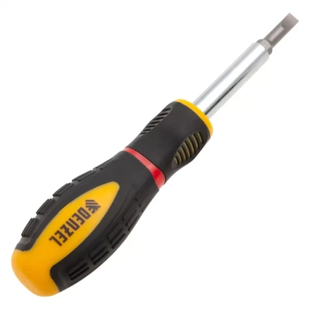 Отвертка комбинированная Denzel, SL3/16"-PH1, SL1/4"-PH2, 3-х компонентная рукоятка, 7713381 купить в Нижневартовске