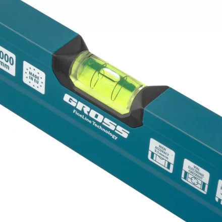 Уровень алюминиевый 1000 мм 2 рукоятки фрезеровка 3 глазка Prazision Gross 34442 купить в Нижневартовске