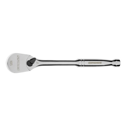 Ключ-трещотка 3/8&quot; Gross 14051, CrV, 120 зубьев, цельнометаллический, хром купить в Нижневартовске